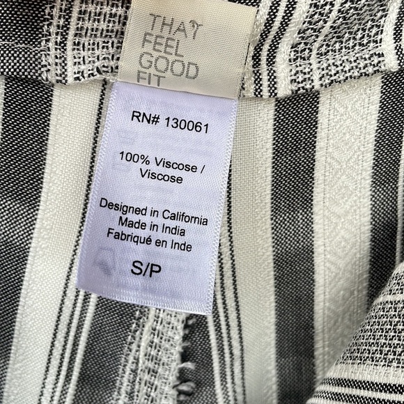 L Space Wide Leg Pants Grey Stripe Front Tie Closure Summer Coastal Beach Small - Picture 6 of 7